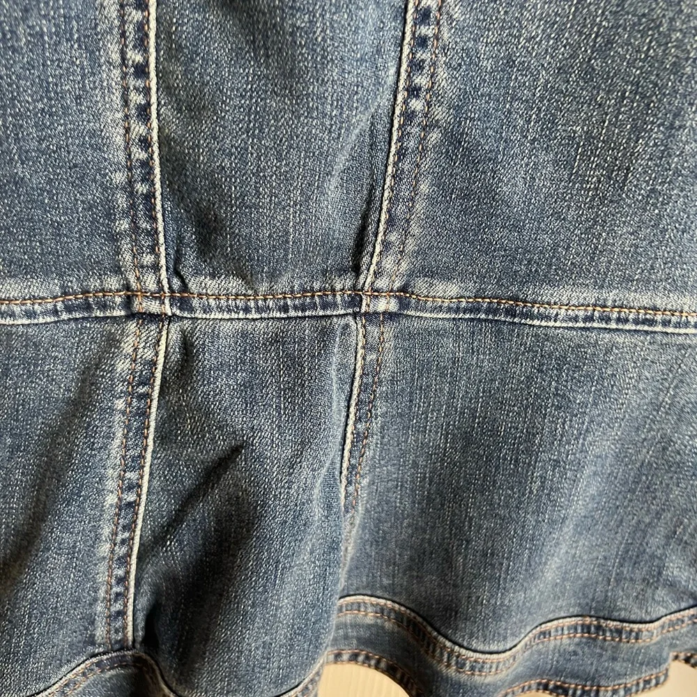 White House black market peplum trucker denim jacket M - Picture 4 of 11